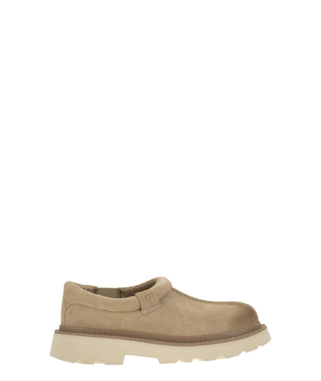 UGG AUSTRALIA Бежевые нубуковые низкие ботинки, фото 1