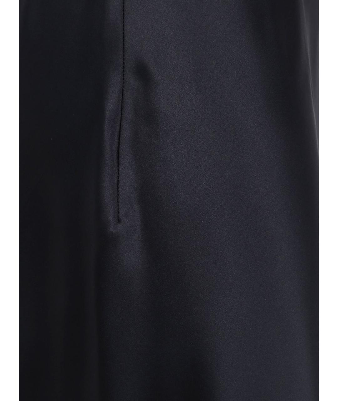 DRIES VAN NOTEN Черная шелковая юбка миди, фото 3