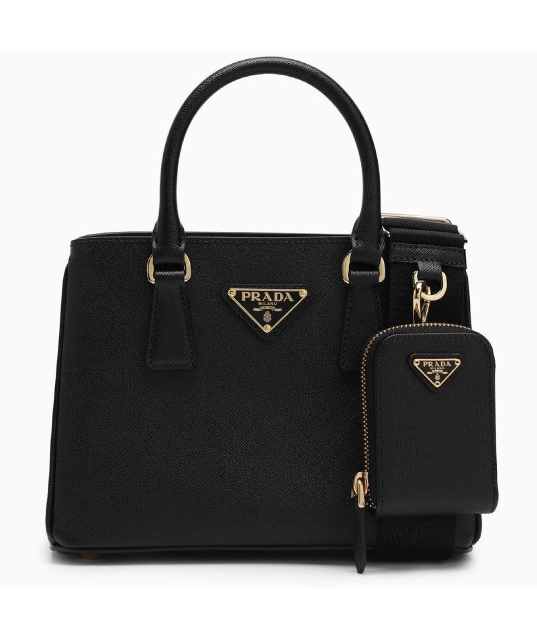 PRADA Черная кожаная сумка тоут, фото 3