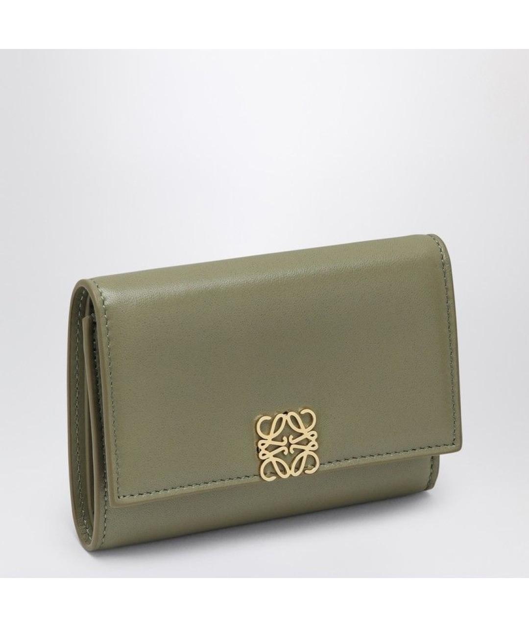LOEWE Зеленый кожаный кошелек, фото 3