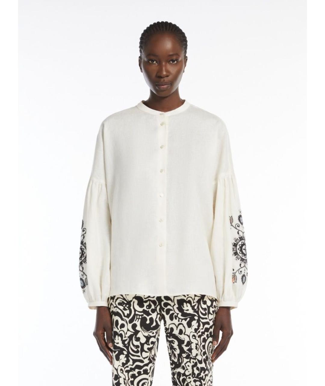 WEEKEND MAX MARA Бежевая льняная рубашка, фото 2