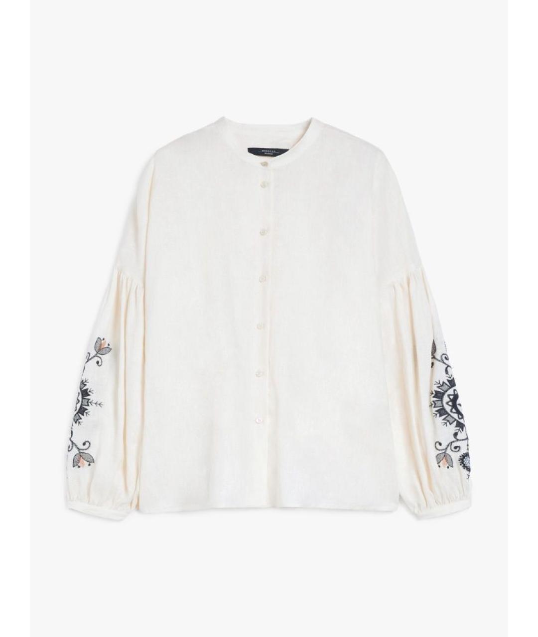 WEEKEND MAX MARA Бежевая льняная рубашка, фото 6