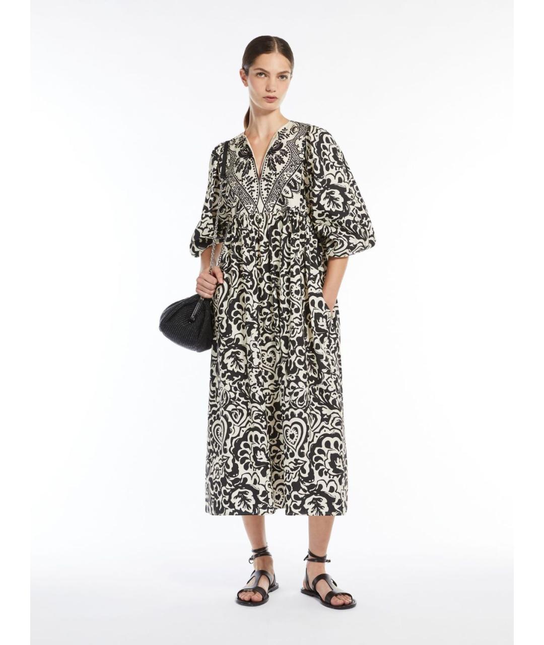 WEEKEND MAX MARA Черное хлопковое повседневное платье, фото 2