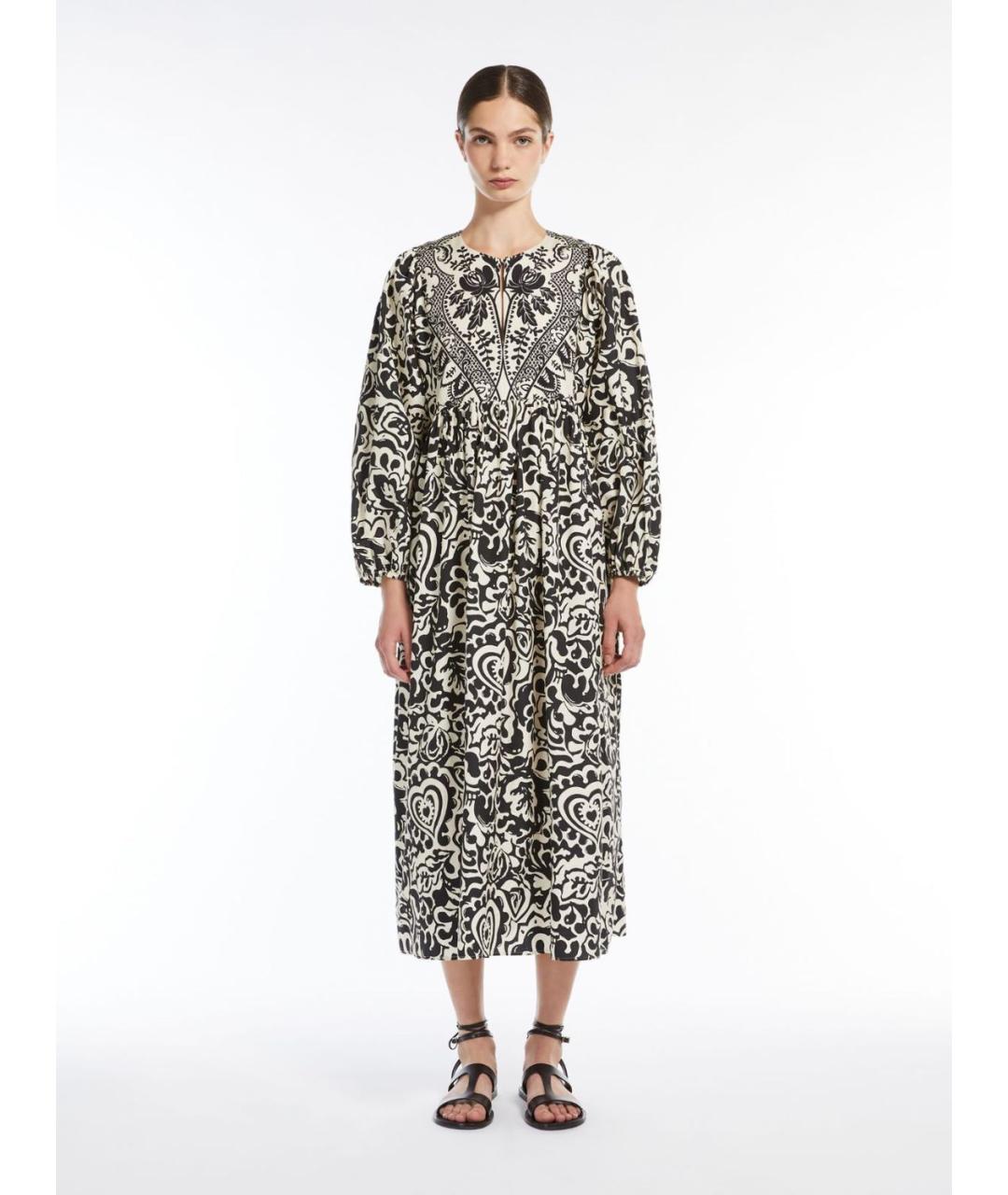 WEEKEND MAX MARA Черное хлопковое повседневное платье, фото 3