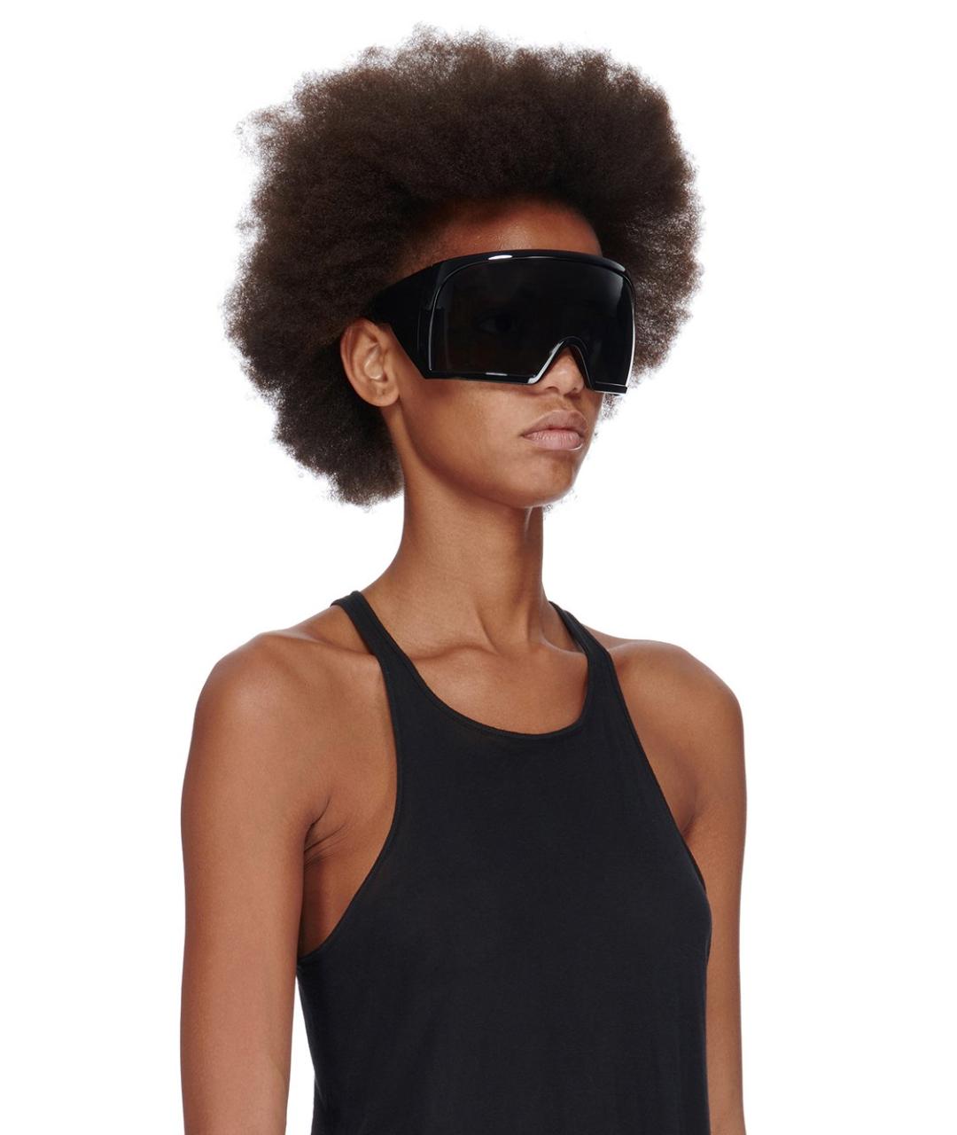 RICK OWENS Черные пластиковые солнцезащитные очки, фото 2
