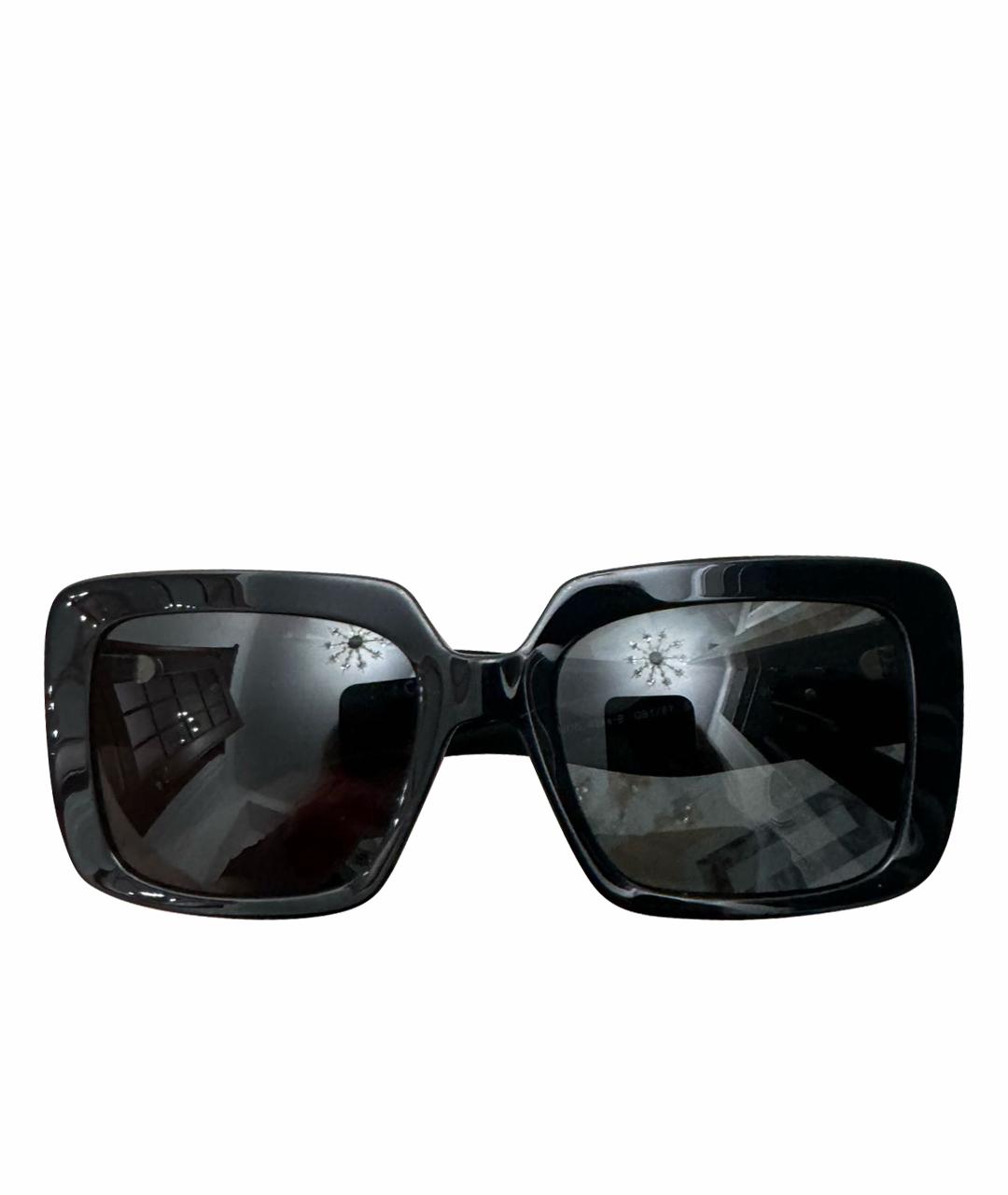 VERSACE Черные пластиковые солнцезащитные очки, фото 1