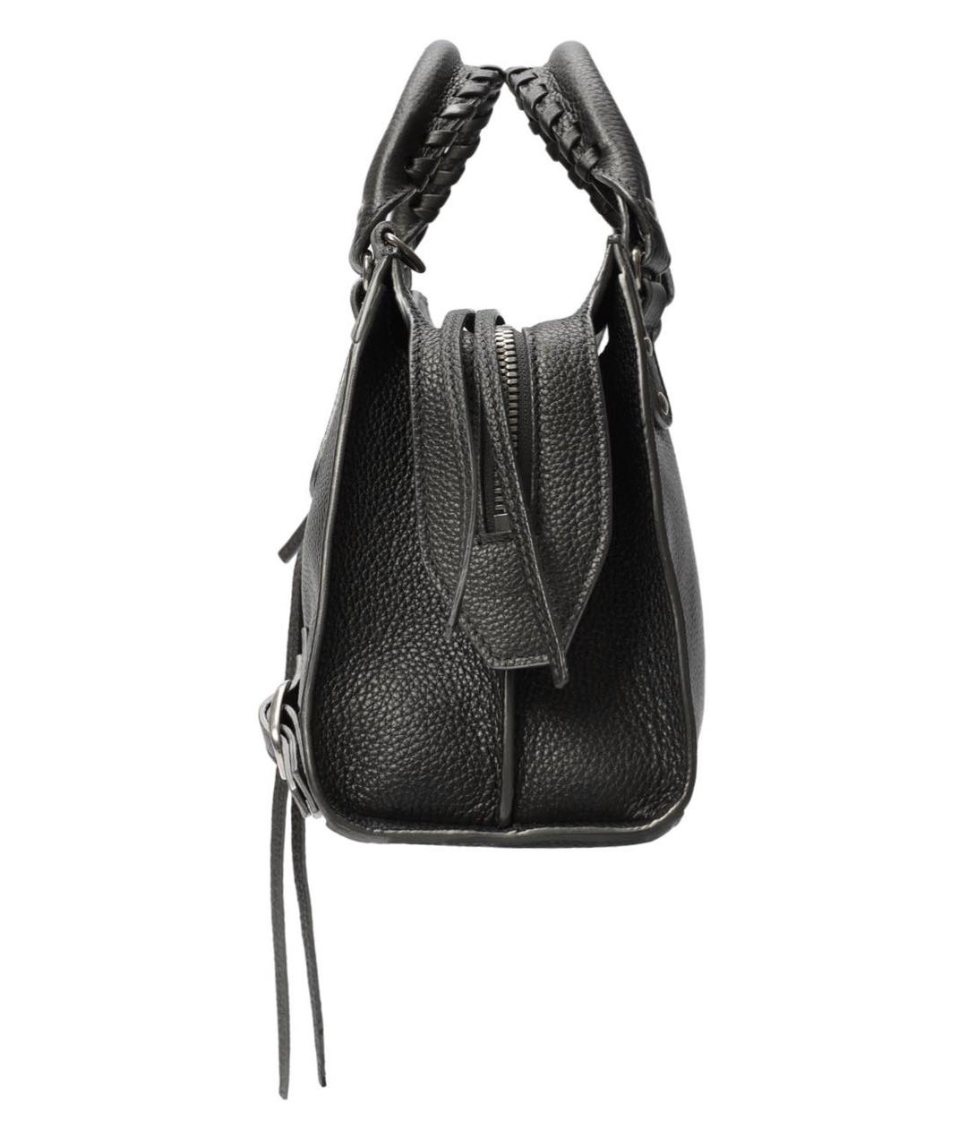 BALENCIAGA Антрацитовая кожаная сумка с короткими ручками, фото 2