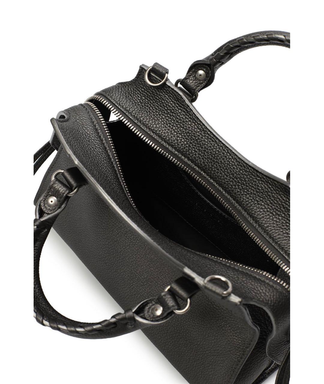 BALENCIAGA Антрацитовая кожаная сумка с короткими ручками, фото 5