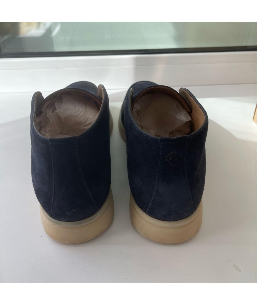 LORO PIANA Темно-синие замшевые лоферы, фото 4