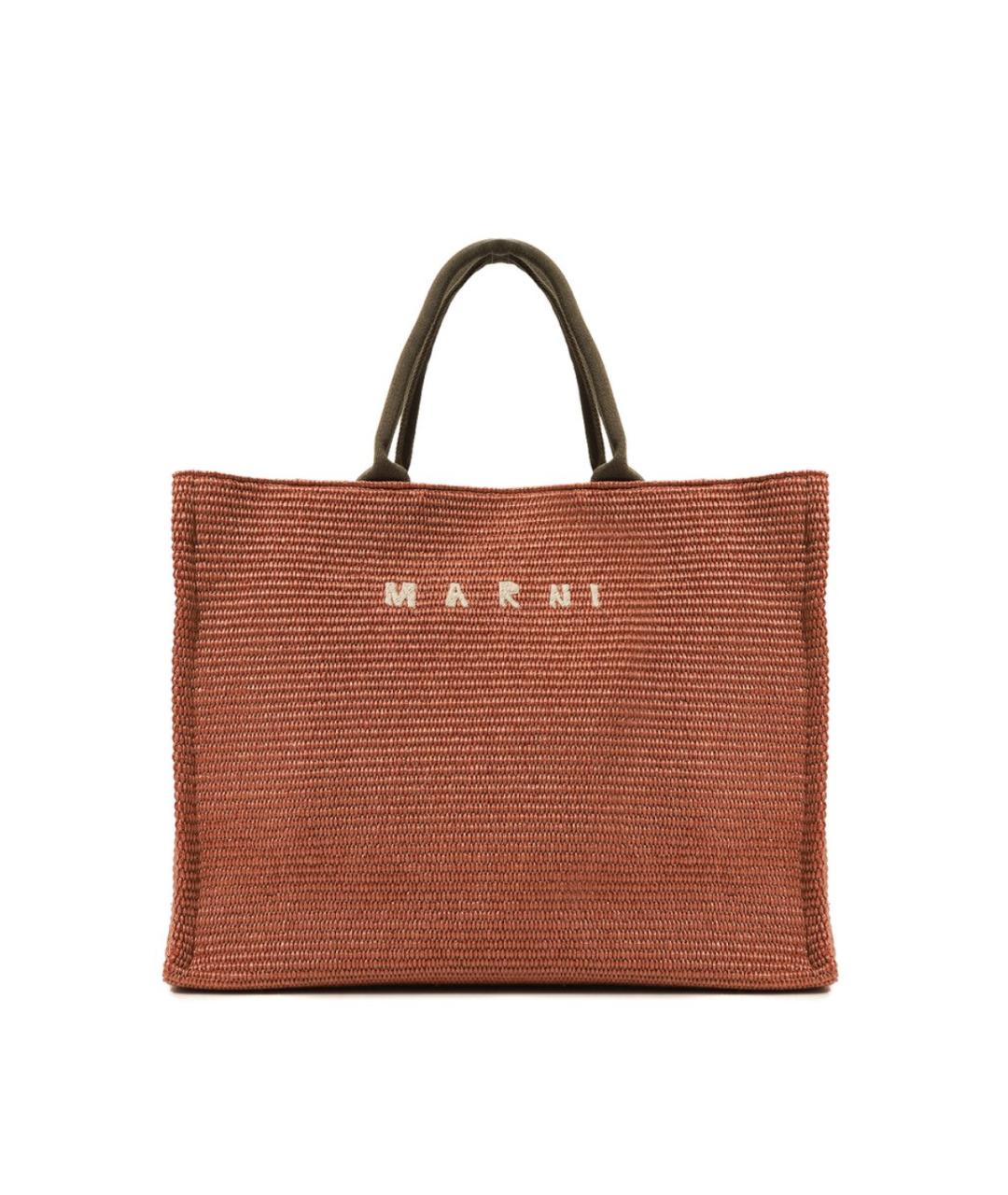 MARNI Оранжевая хлопковая пляжная сумка, фото 1