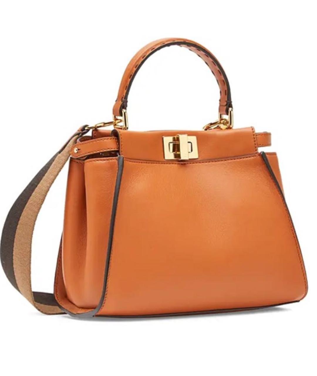 FENDI Коричневая кожаная сумка через плечо, фото 2