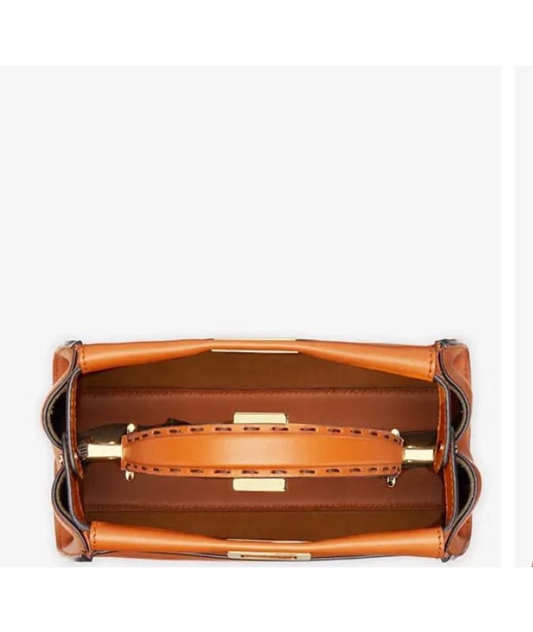 FENDI Коричневая кожаная сумка через плечо, фото 3