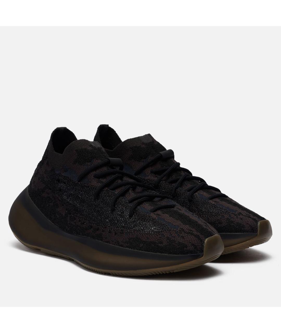 ADIDAS YEEZY Черные текстильные низкие кроссовки / кеды, фото 2