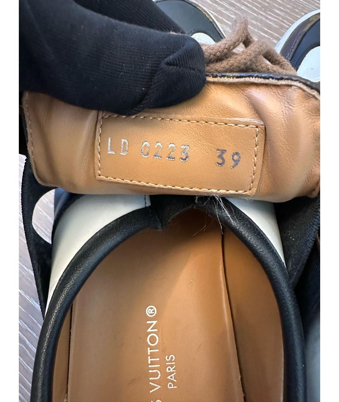 LOUIS VUITTON Коричневые кожаные кроссовки, фото 3