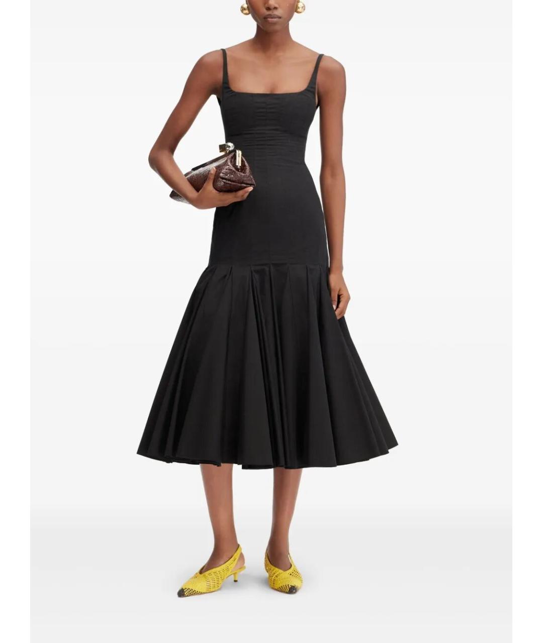 JACQUEMUS Черное хлопковое коктейльное платье, фото 2
