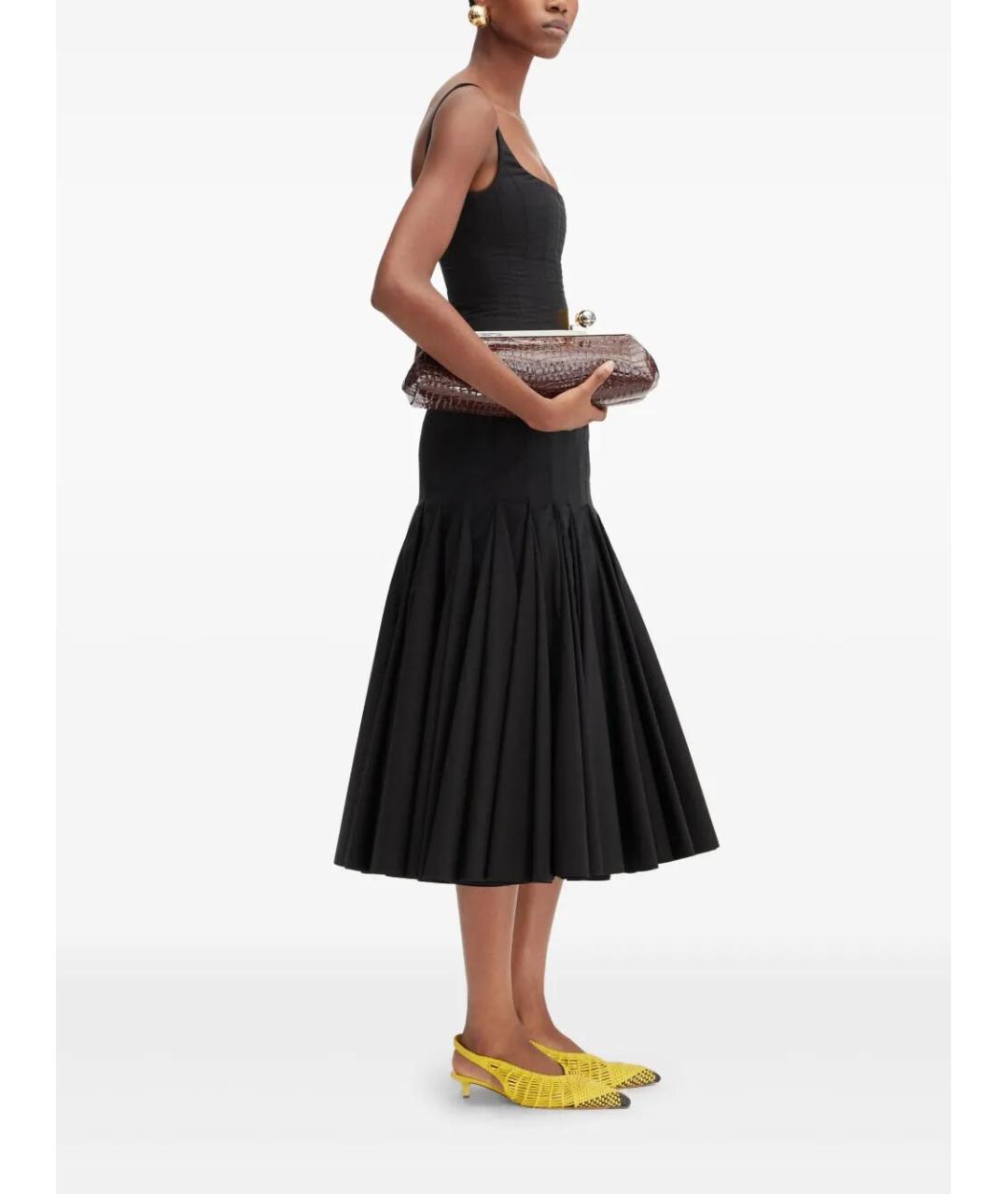 JACQUEMUS Черное хлопковое коктейльное платье, фото 4