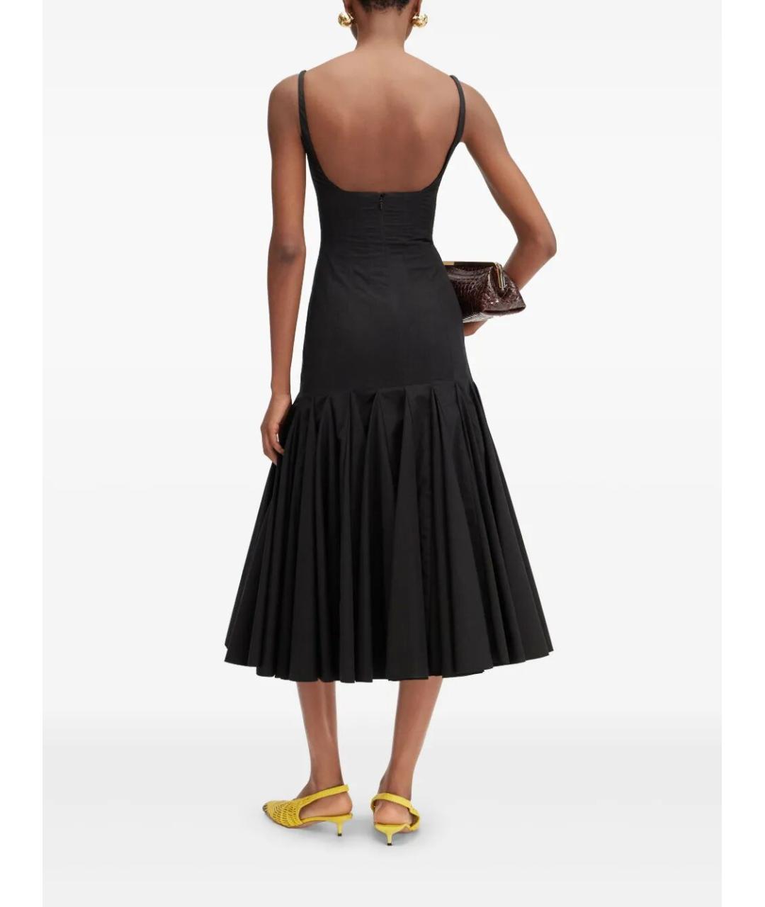 JACQUEMUS Черное хлопковое коктейльное платье, фото 3