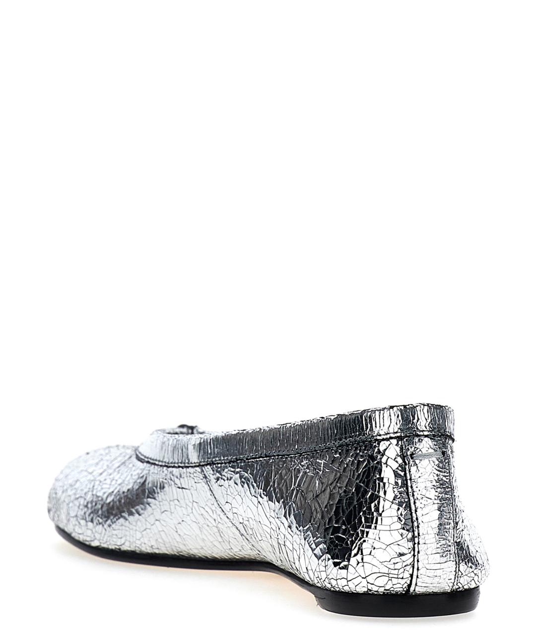 MAISON MARGIELA Серебряные кожаные балетки, фото 3