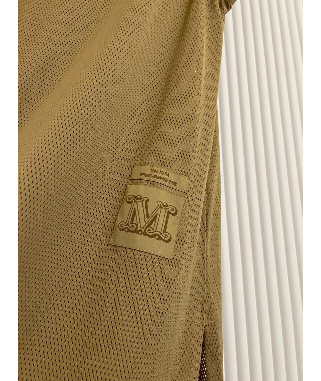 MAX MARA Бежевое полиэстеровое повседневное платье, фото 6