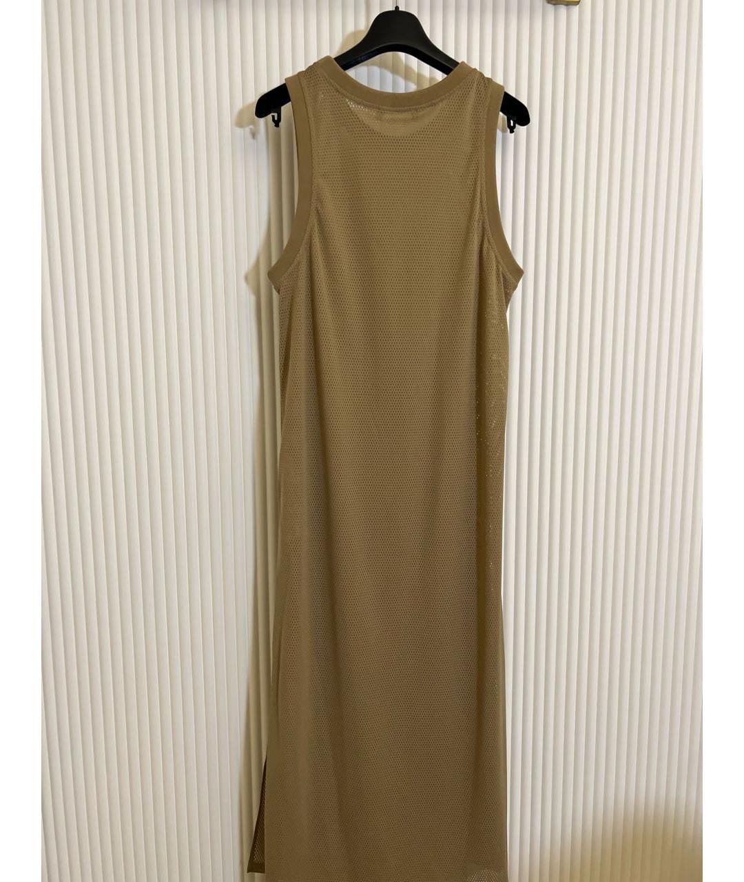 MAX MARA Бежевое полиэстеровое повседневное платье, фото 2