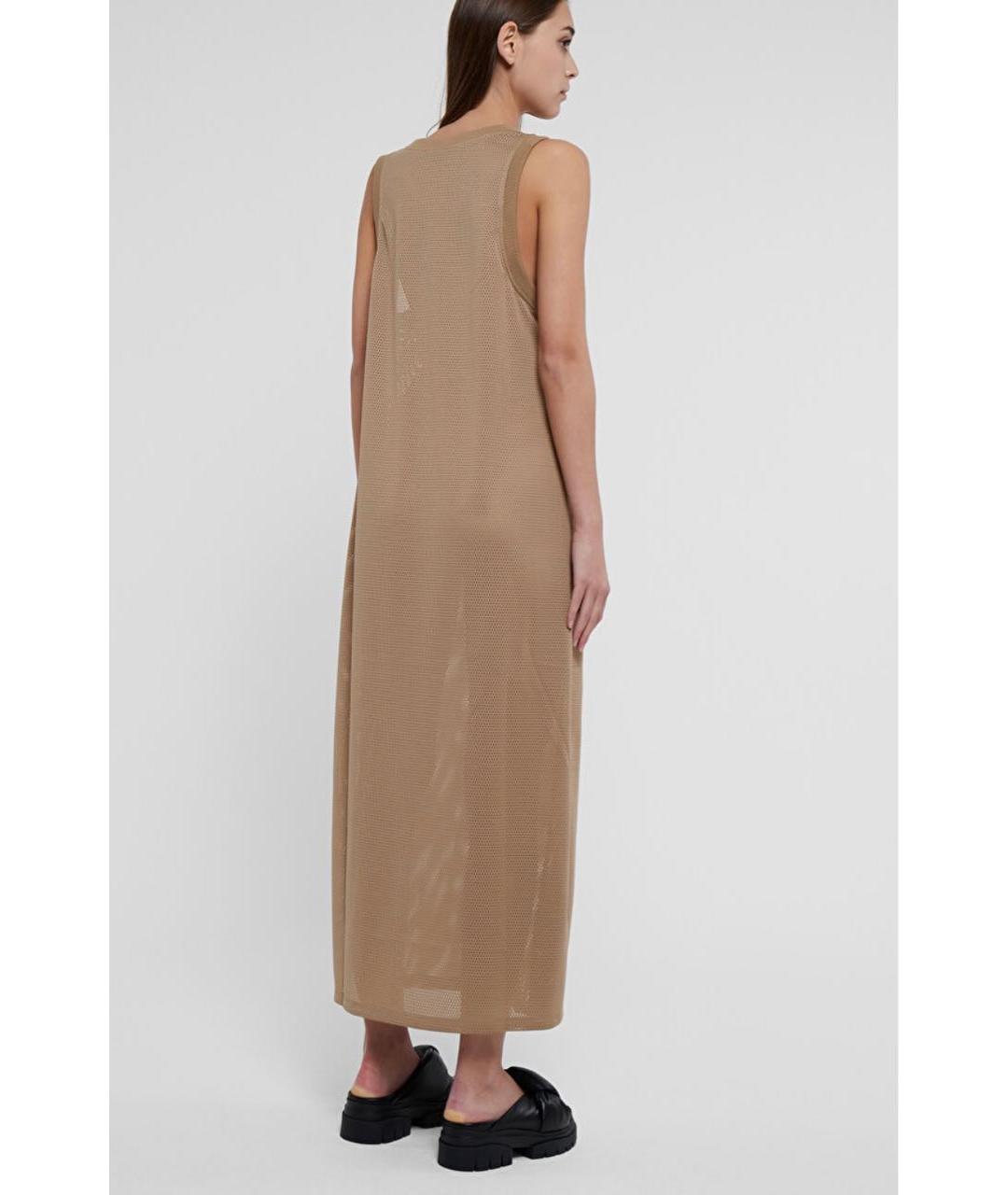 MAX MARA Бежевое полиэстеровое повседневное платье, фото 8
