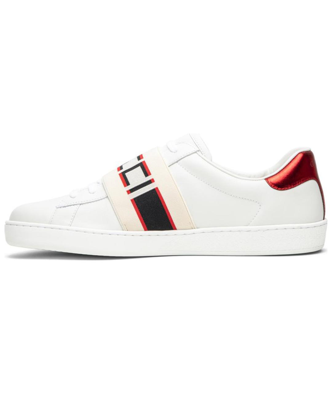 GUCCI Белые кожаные низкие кроссовки / кеды, фото 2