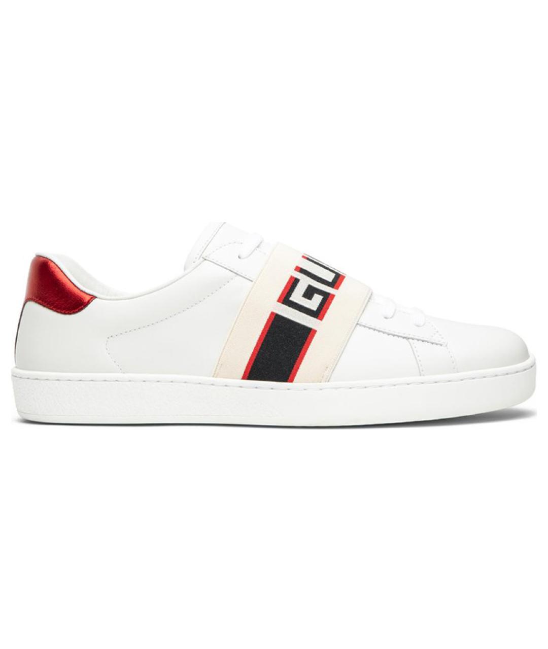 GUCCI Белые кожаные низкие кроссовки / кеды, фото 1