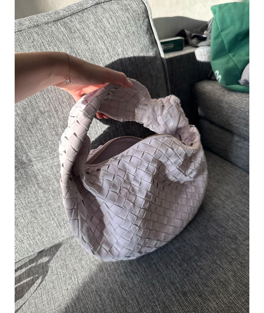 BOTTEGA VENETA Серая замшевая сумка с короткими ручками, фото 2