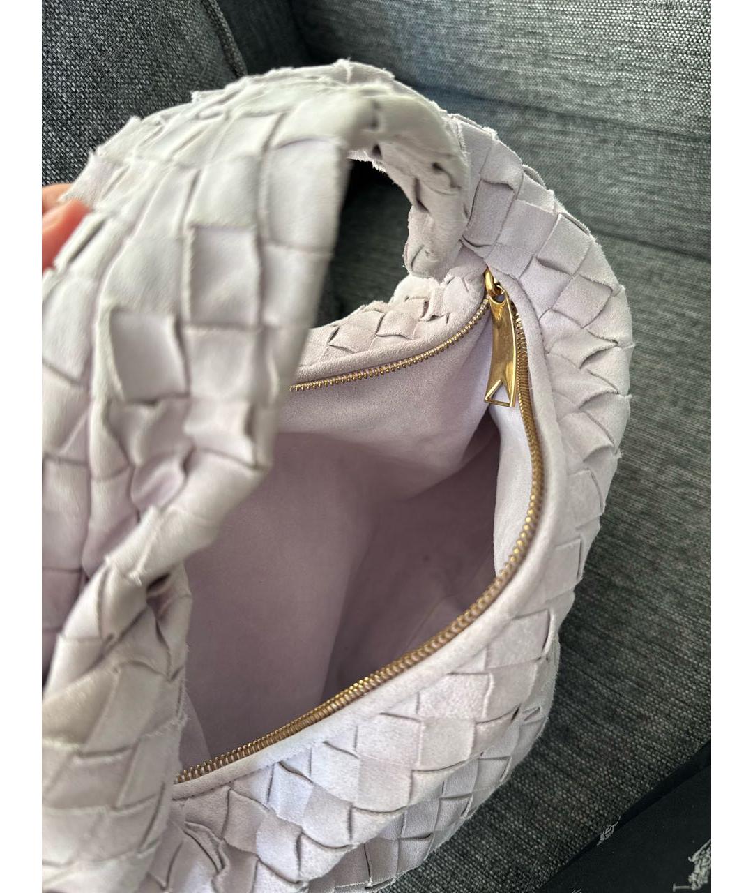 BOTTEGA VENETA Серая замшевая сумка с короткими ручками, фото 3