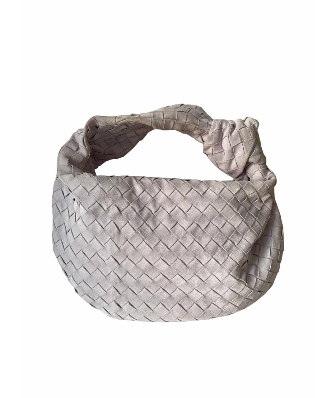 BOTTEGA VENETA Серая замшевая сумка с короткими ручками, фото 1