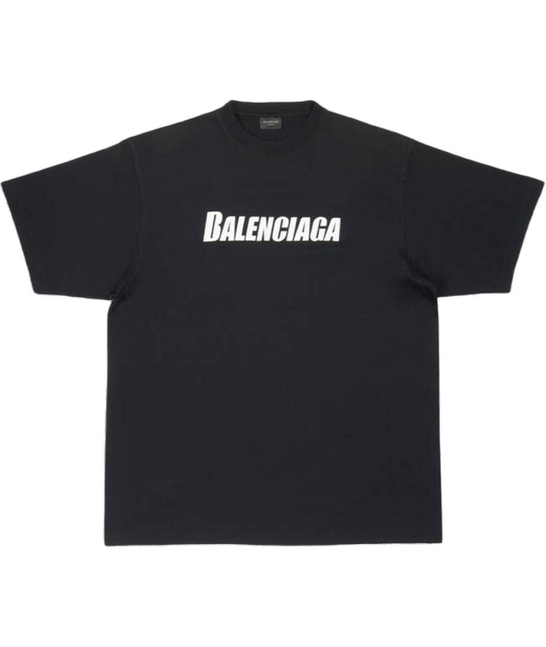 BALENCIAGA Черная хлопковая футболка, фото 1