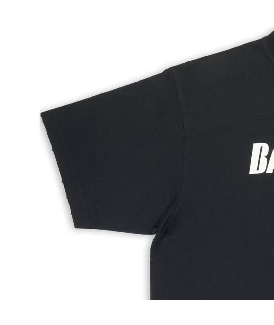 BALENCIAGA Черная хлопковая футболка, фото 6