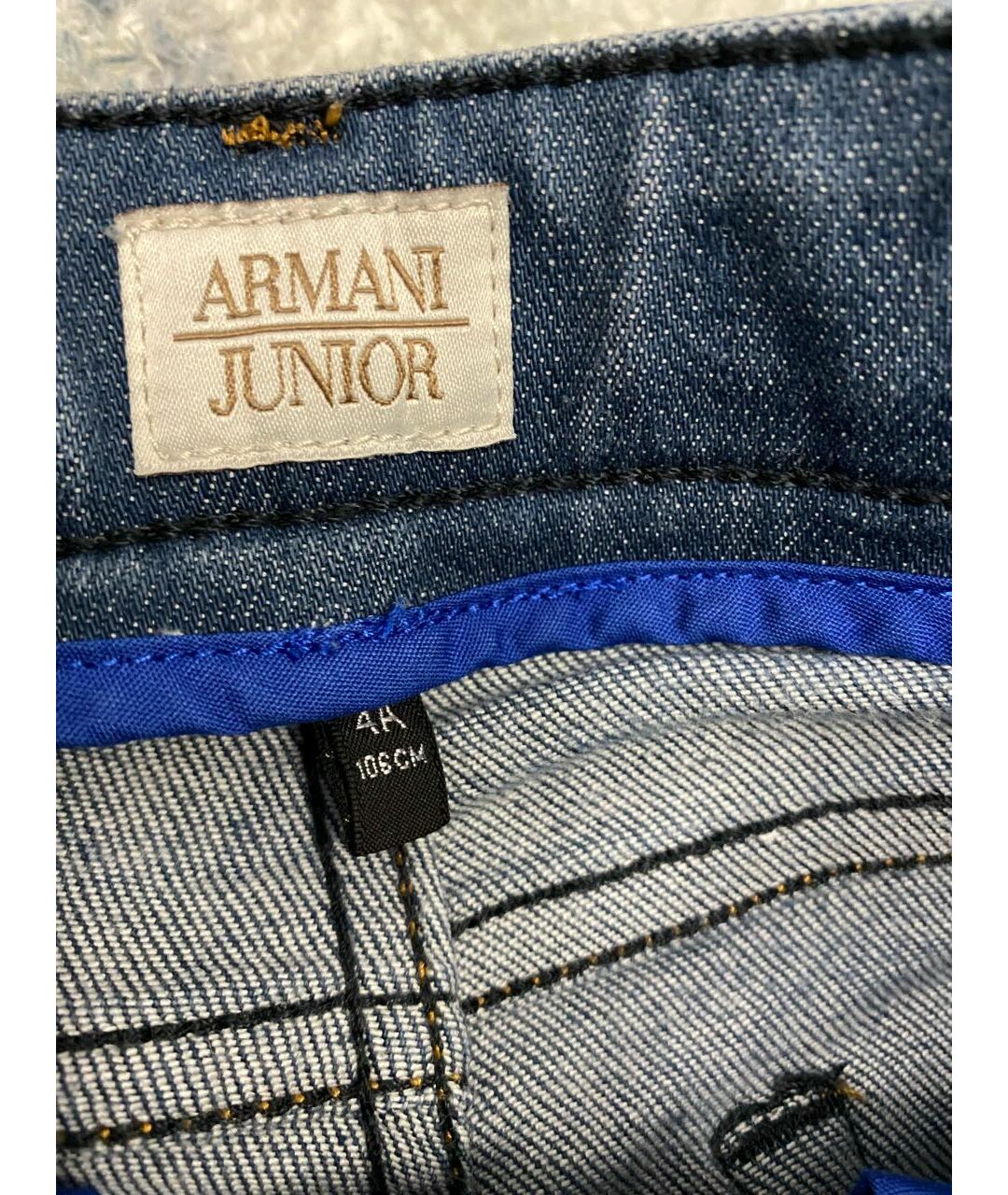 ARMANI JUNIOR Голубые деним детские джинсы, фото 5