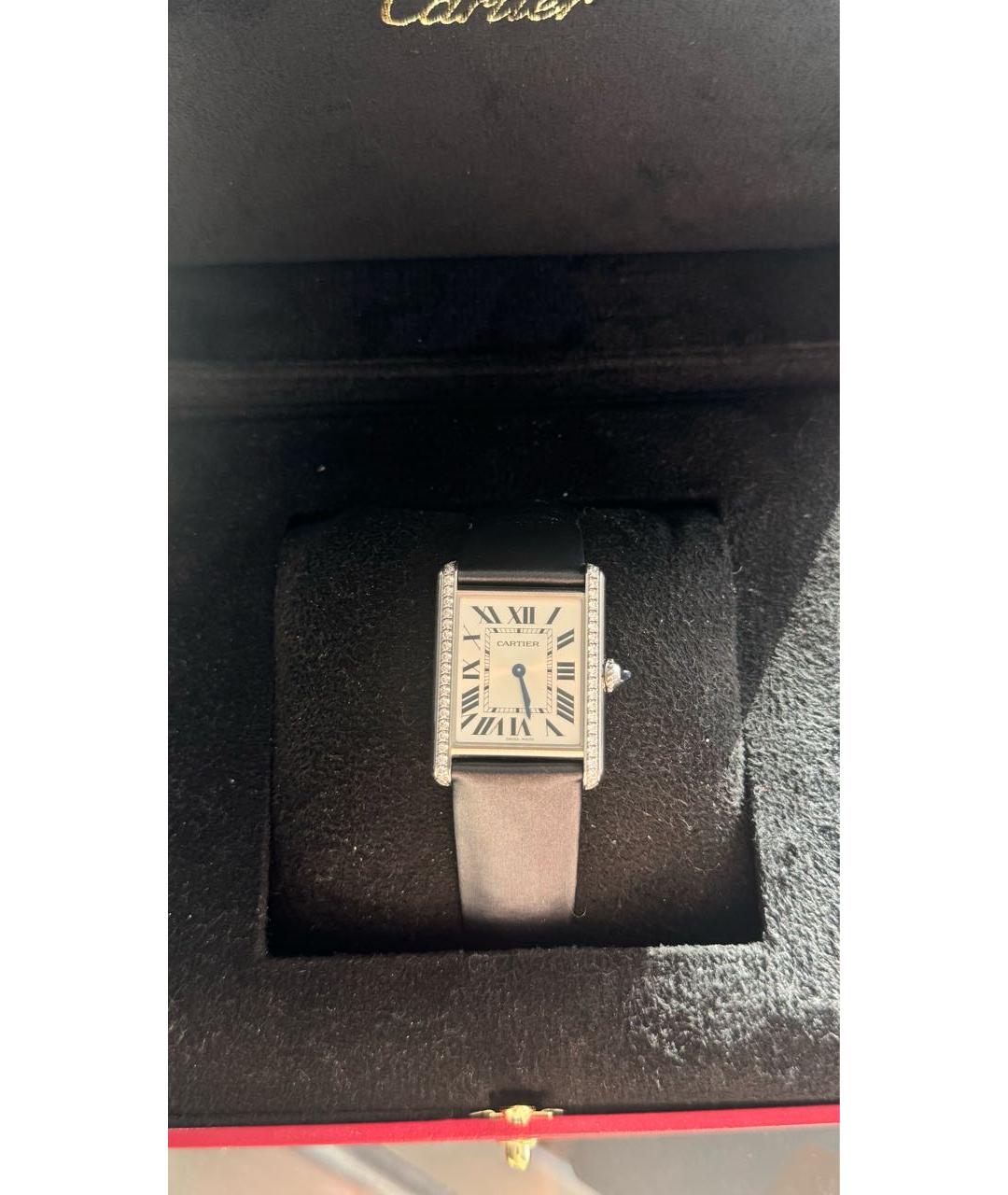 CARTIER Черные металлические часы, фото 2