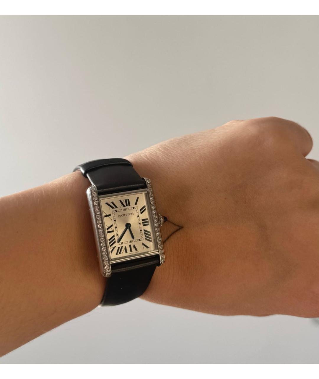 CARTIER Черные металлические часы, фото 7