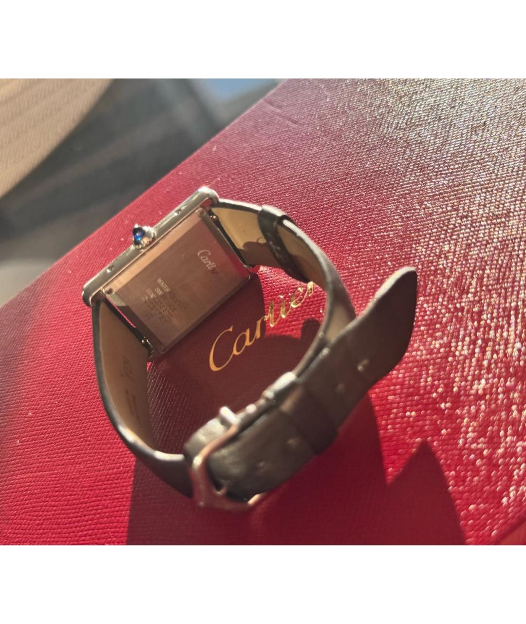 CARTIER Черные металлические часы, фото 3