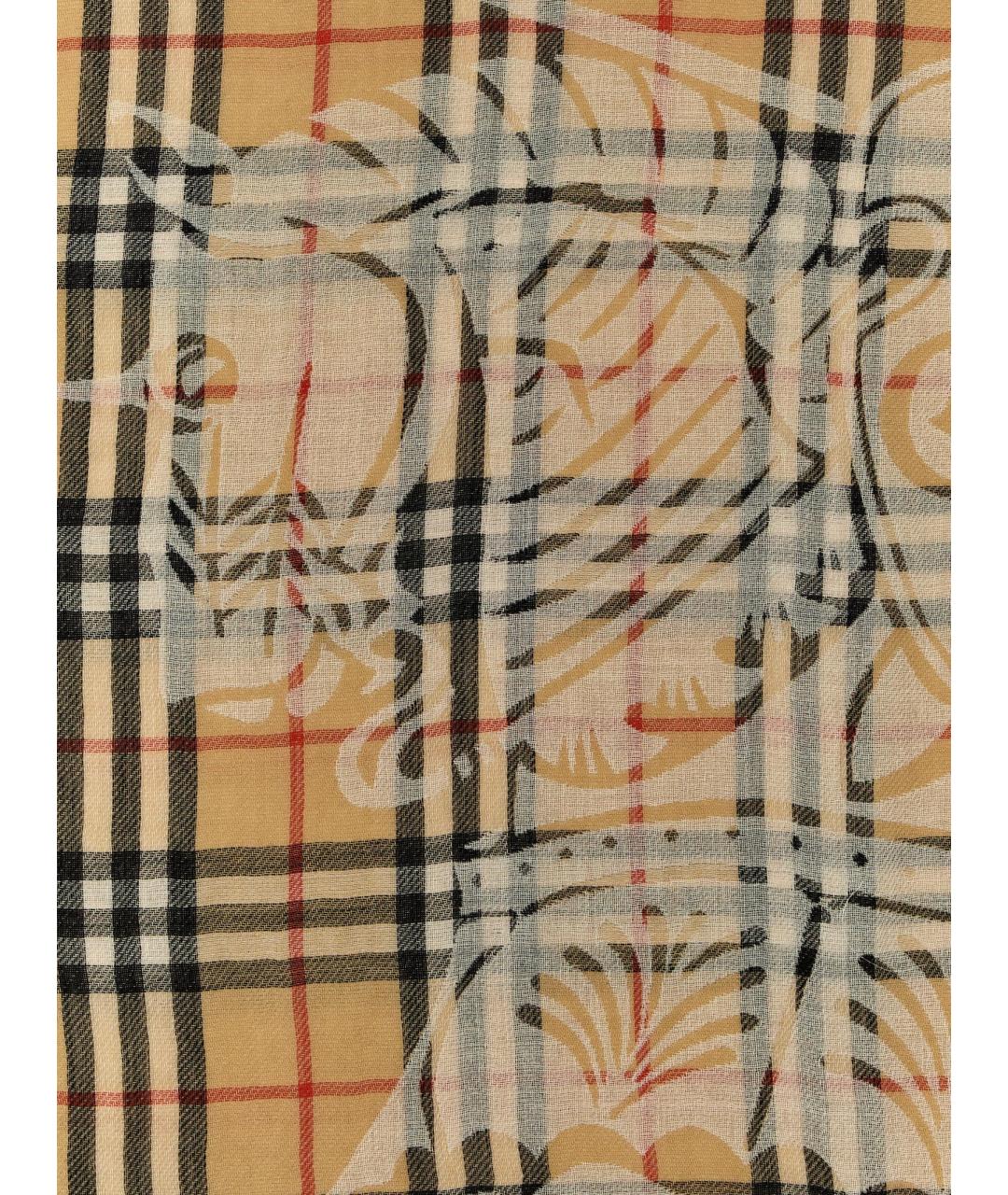 BURBERRY Бежевый шерстяной шарф, фото 3