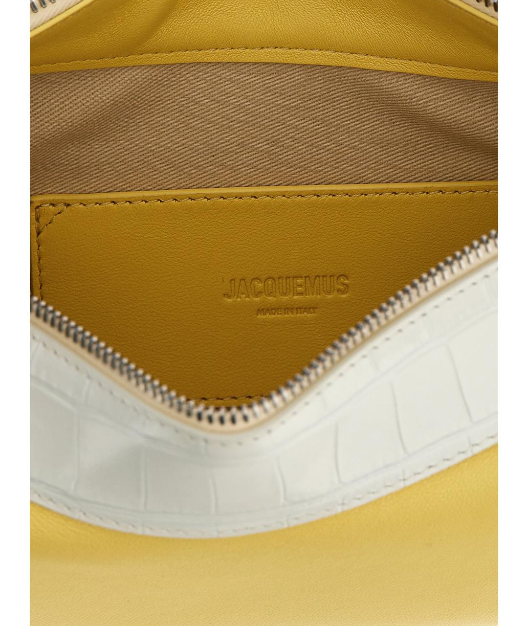 JACQUEMUS Желтая хлопковая сумка через плечо, фото 4