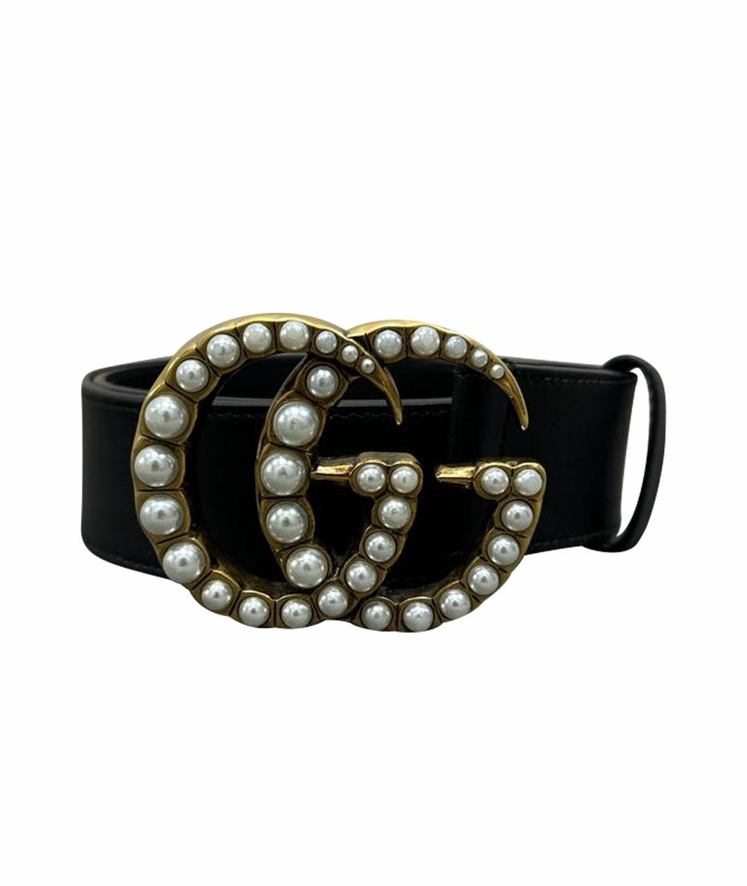 GUCCI Черный кожаный ремень, фото 1