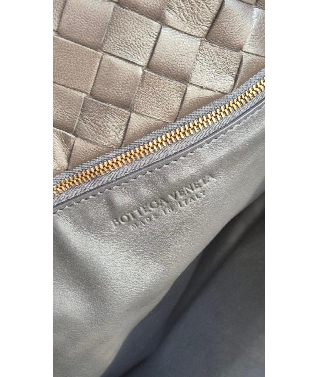 BOTTEGA VENETA Хаки кожаная сумка с короткими ручками, фото 8