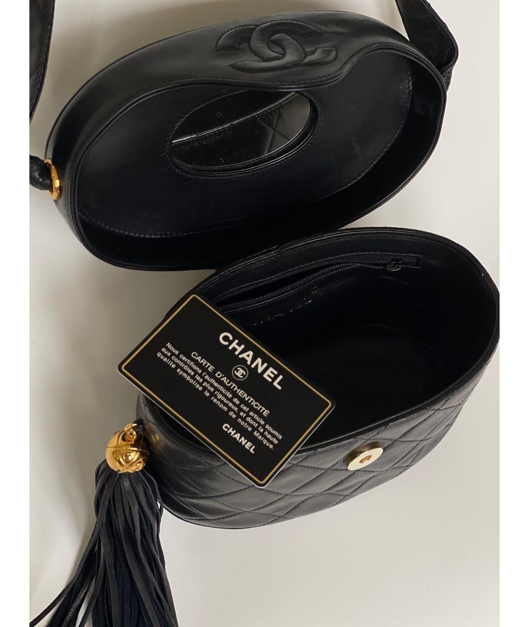 CHANEL Черная кожаная сумка через плечо, фото 8
