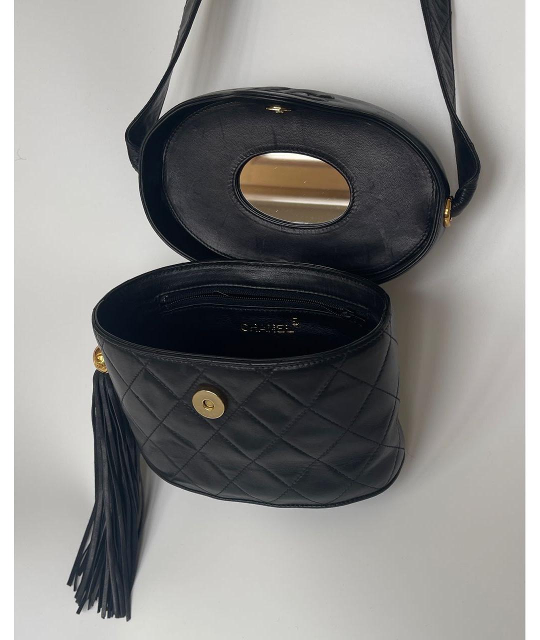 CHANEL Черная кожаная сумка через плечо, фото 7