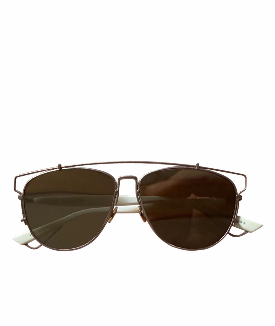 CHRISTIAN DIOR Белые металлические солнцезащитные очки, фото 1