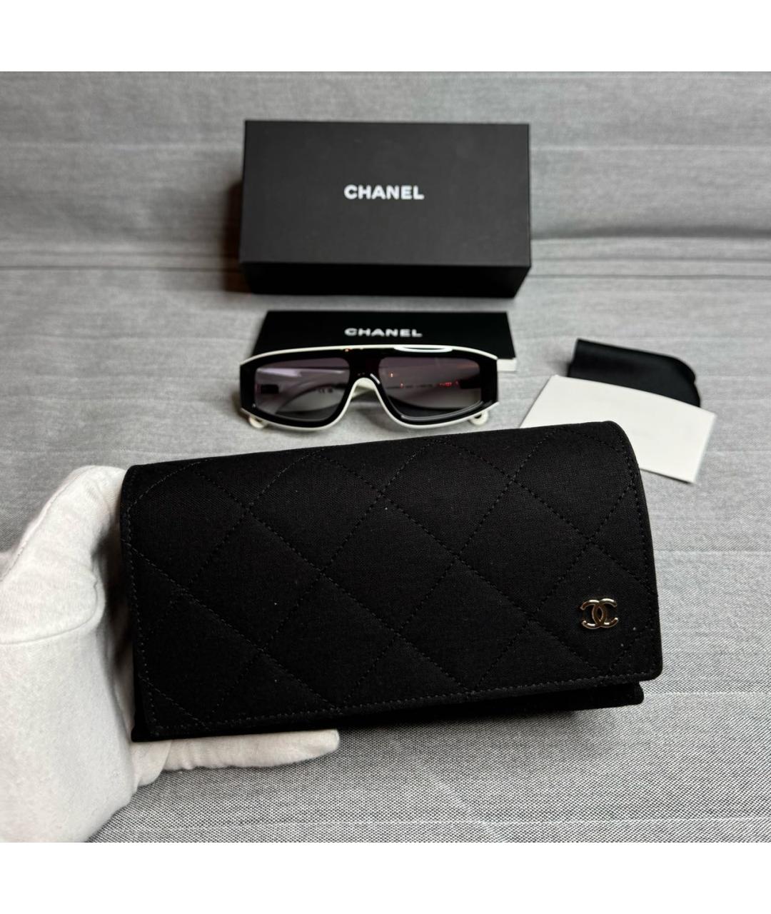 CHANEL Черные пластиковые солнцезащитные очки, фото 3