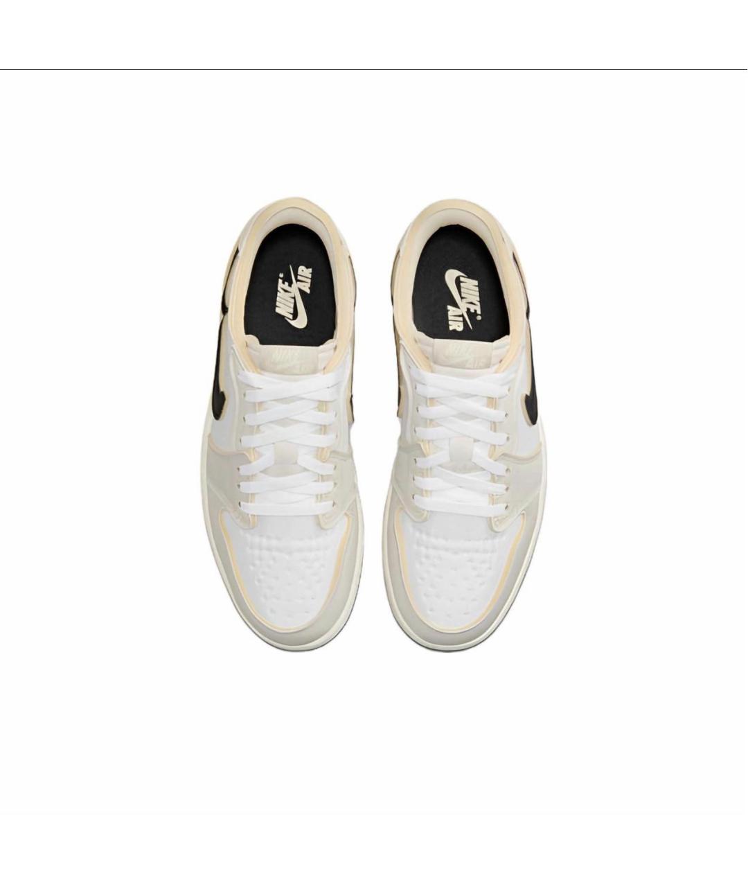 JORDAN Бежевые кожаные низкие кроссовки / кеды, фото 3