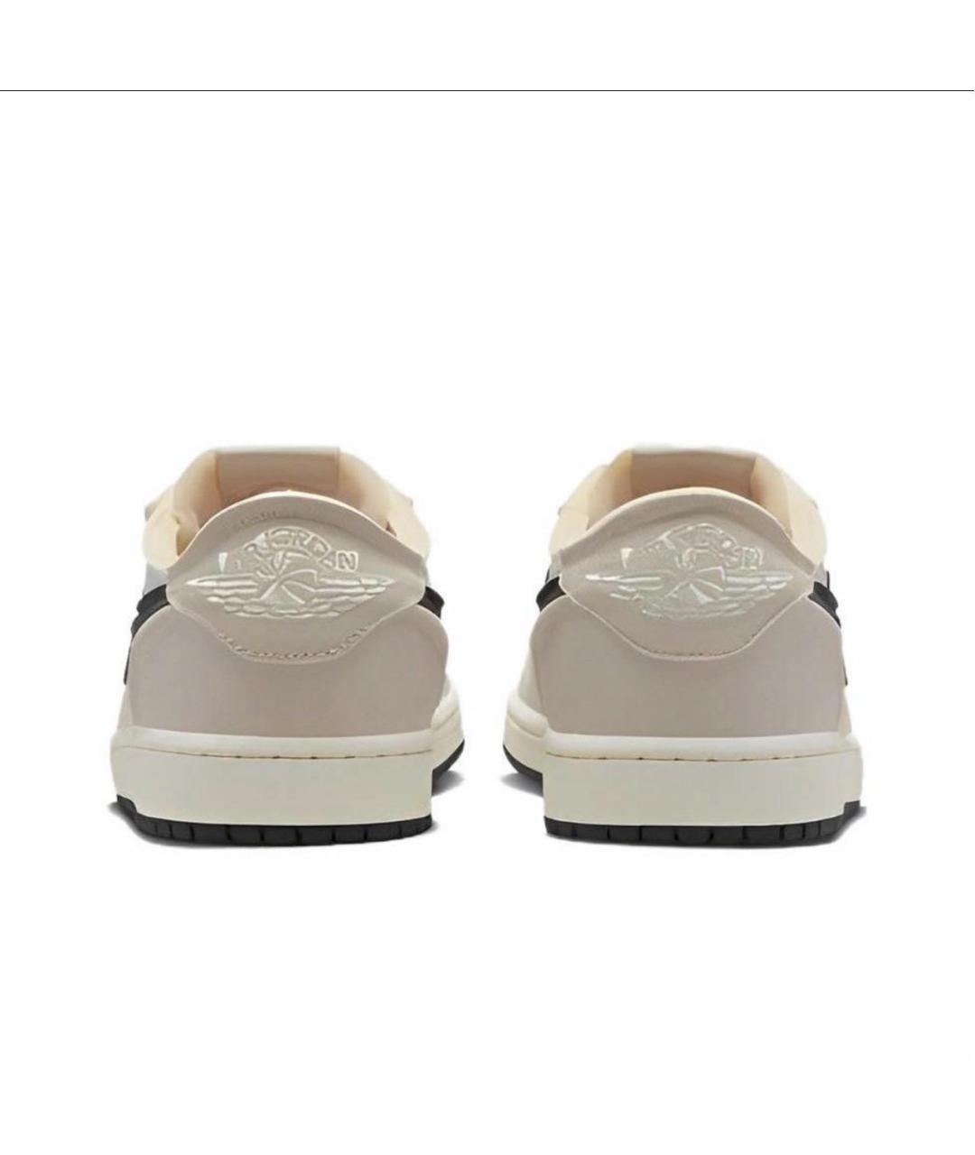 JORDAN Бежевые кожаные низкие кроссовки / кеды, фото 4