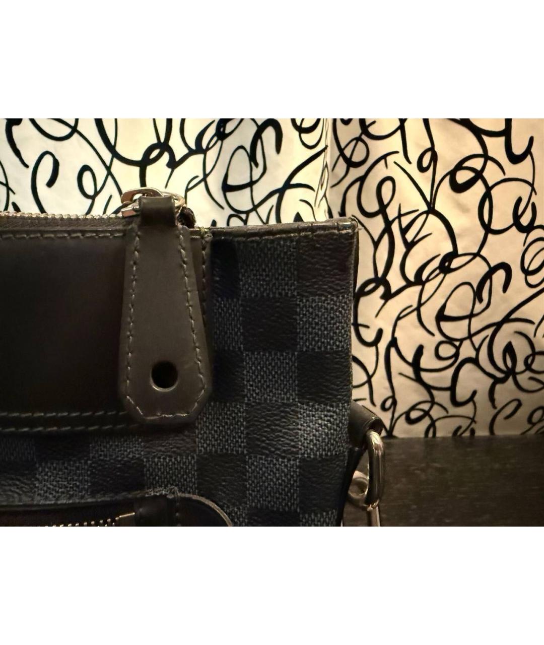 LOUIS VUITTON Темно-синяя кожаная сумка на плечо, фото 6