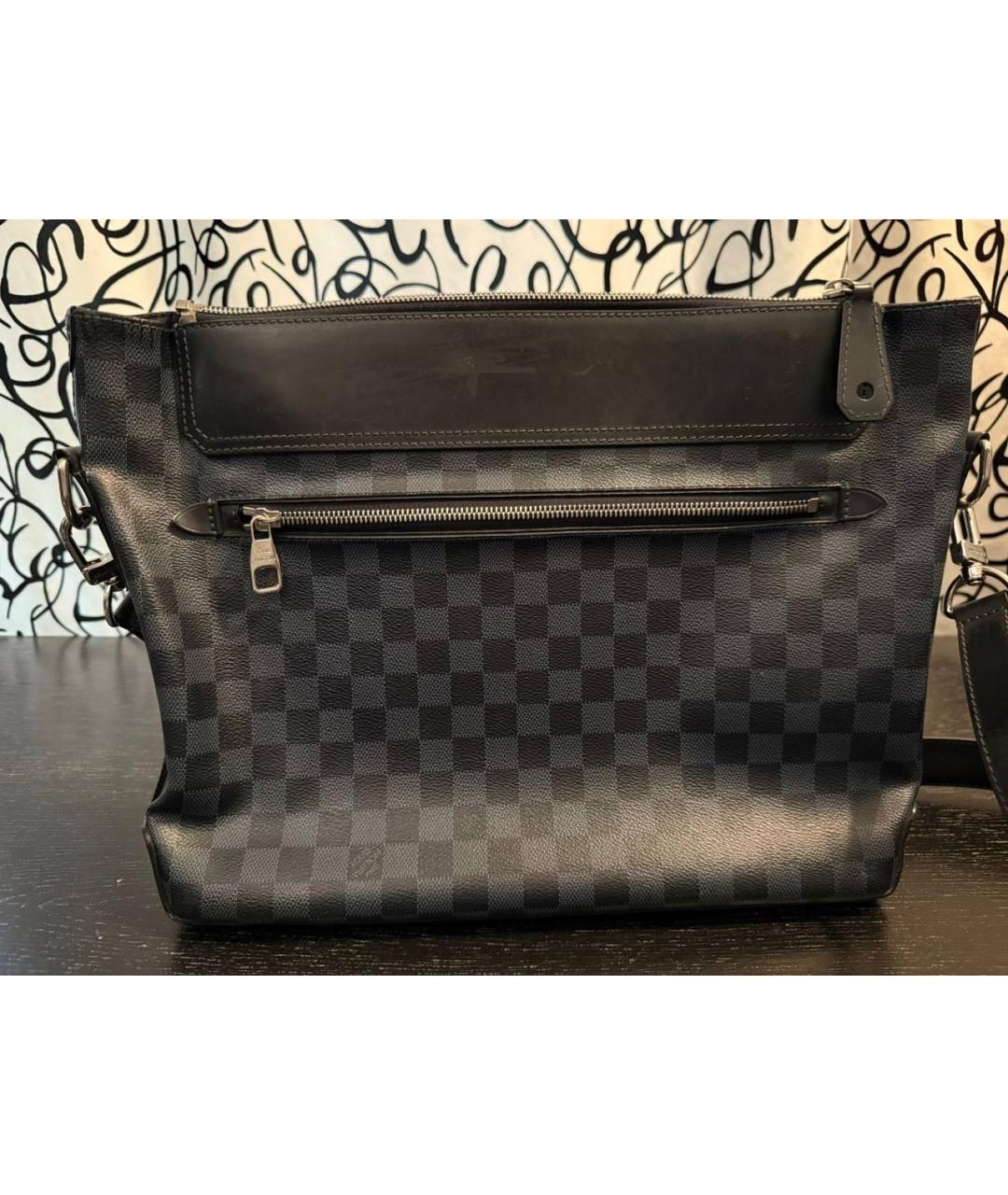 LOUIS VUITTON Темно-синяя кожаная сумка на плечо, фото 2