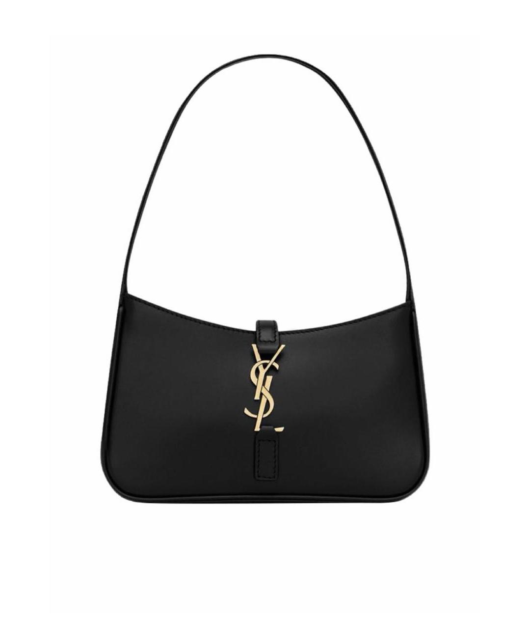 SAINT LAURENT Черная кожаная сумка с короткими ручками, фото 1