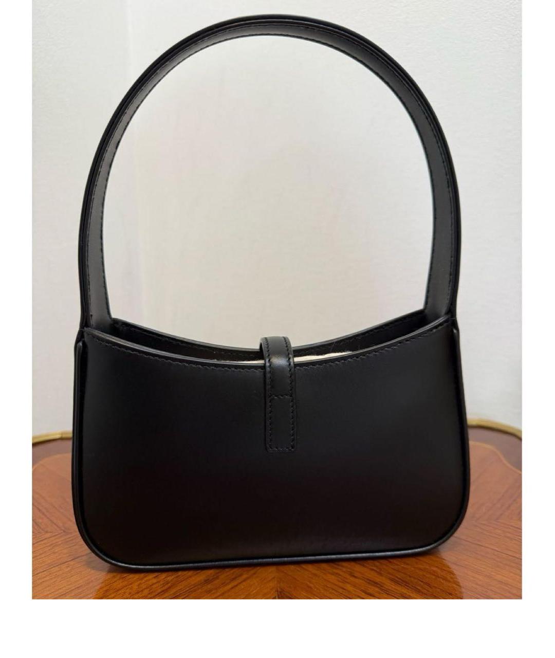 SAINT LAURENT Черная кожаная сумка с короткими ручками, фото 6